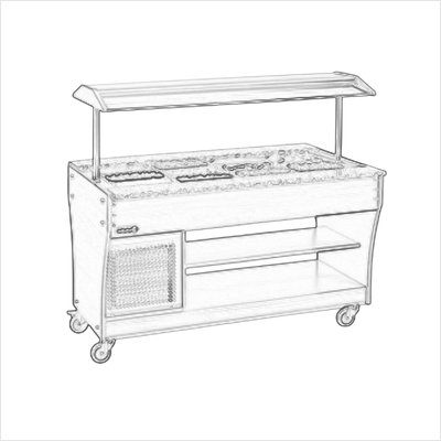 ../frankl24shop/Buffetwagen, Salatbuffet, kalt, 3 x 1_1 GN 150mm tief, mit Marmoreinfassung